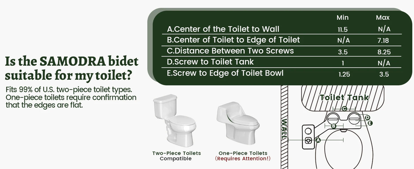 Toilet Dual Nozzles Frontal & Rear Wash Cold Water Personal Hygiene