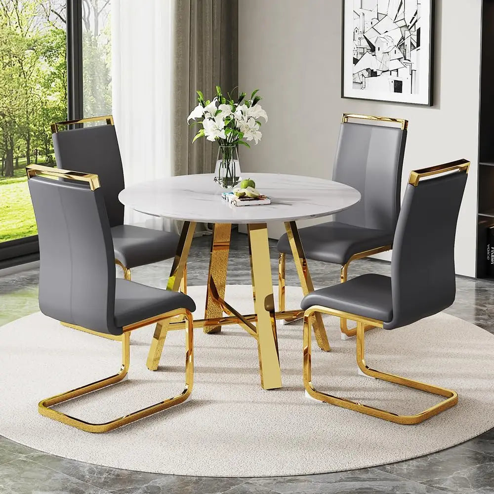 Luxury Modern Round Dining Table Set