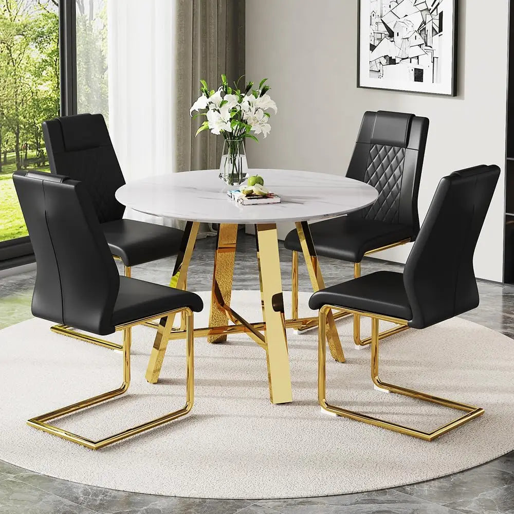 Luxury Modern Round Dining Table Set
