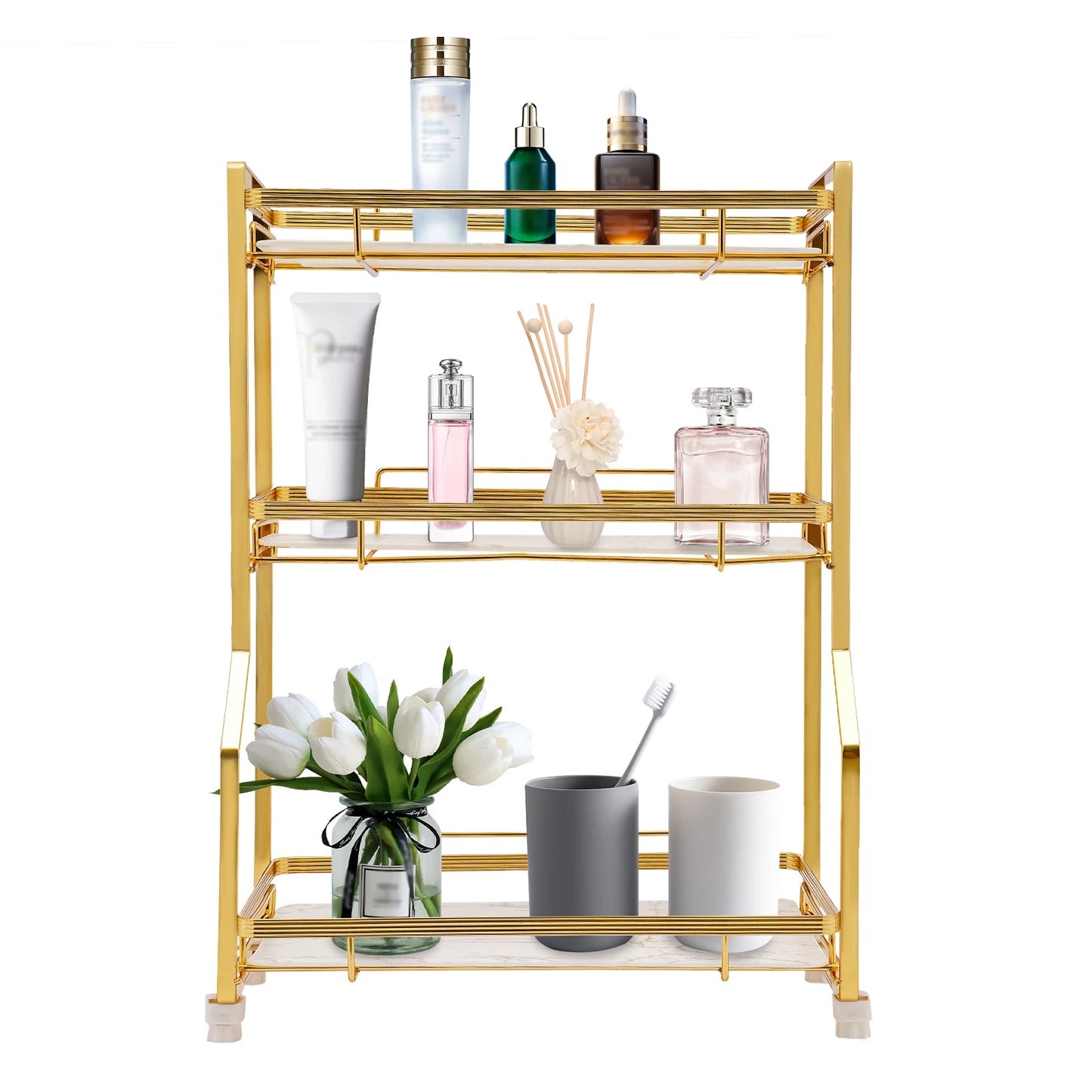 Bathroom Gold Bathroom Vanity Counter Organizer