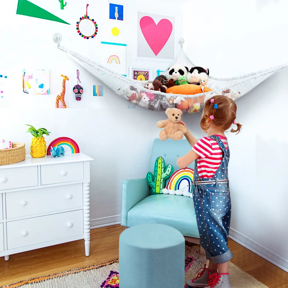 Toddlers Room Storage Organizer Toy Hammock Holder