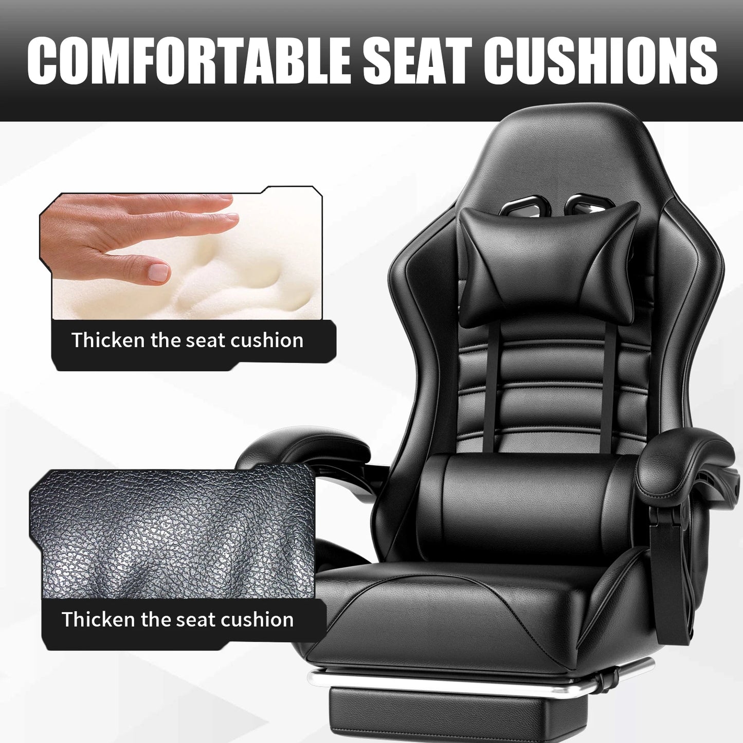 Gaming Chair with Footrest