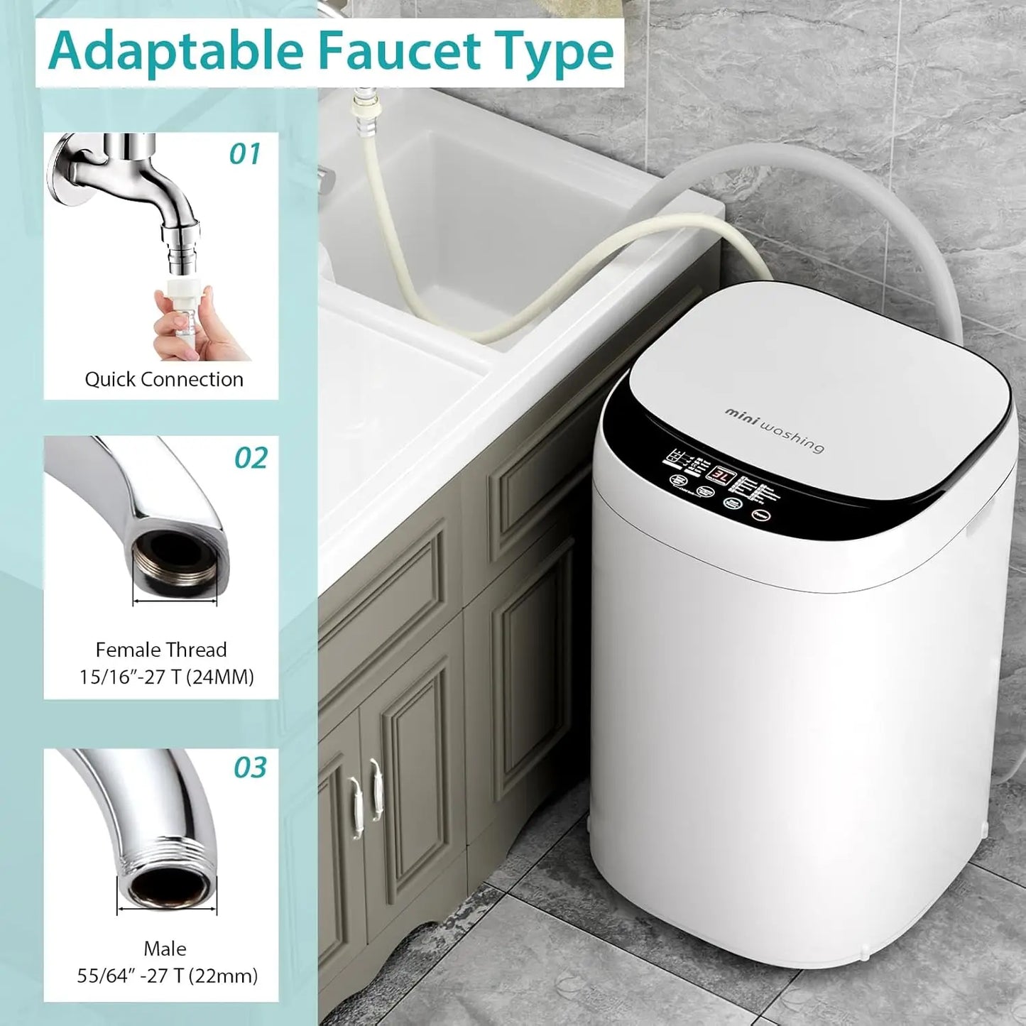 All-in-One Washer Spinner Combo w/Drain Pump