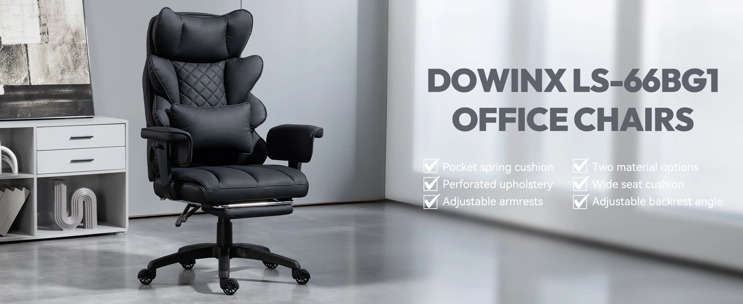 Office Chair with Pocket Spring Cushion and Lumbar Support