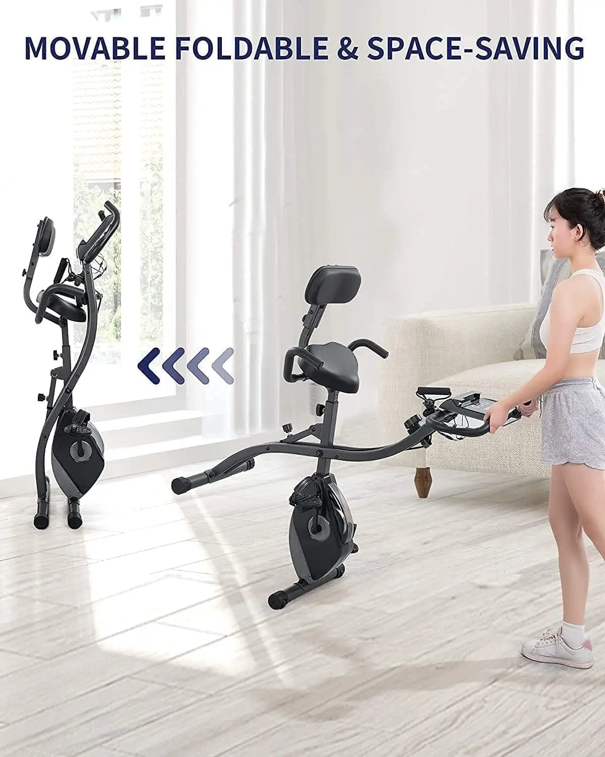 Magnetic Upright Stationary Bike with Pulse Sensor LCD Monitor