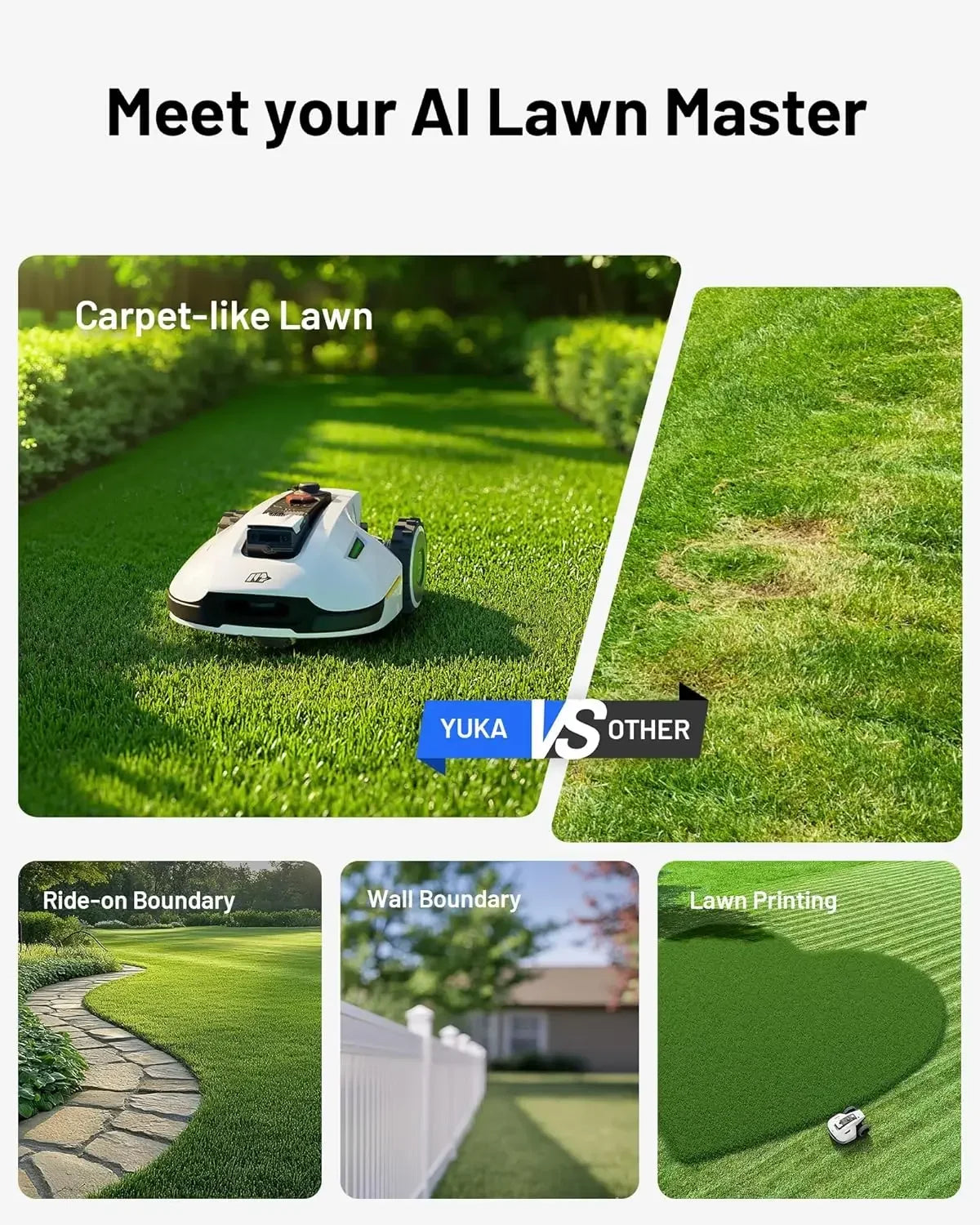 Robot Lawn Mower - Ultrasense AI Vision & RTK Antenna