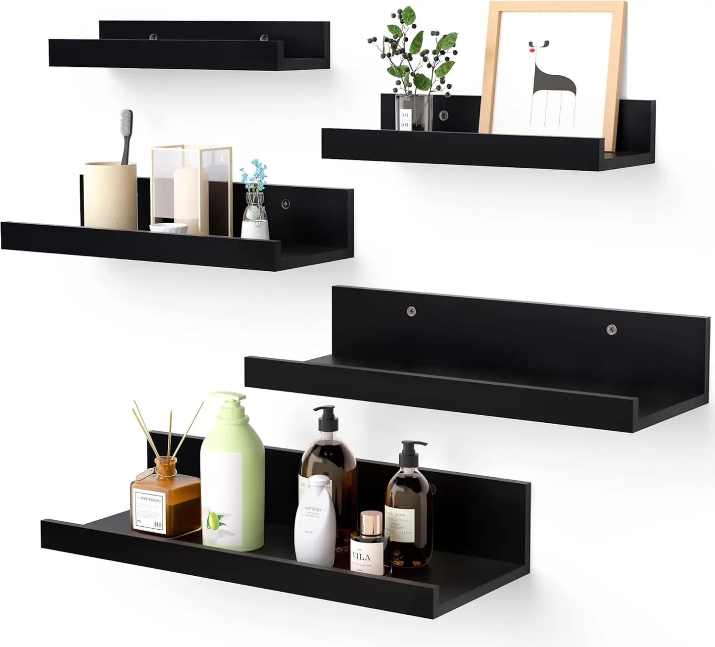 Bathroom Wall Mounted Wood Shelves