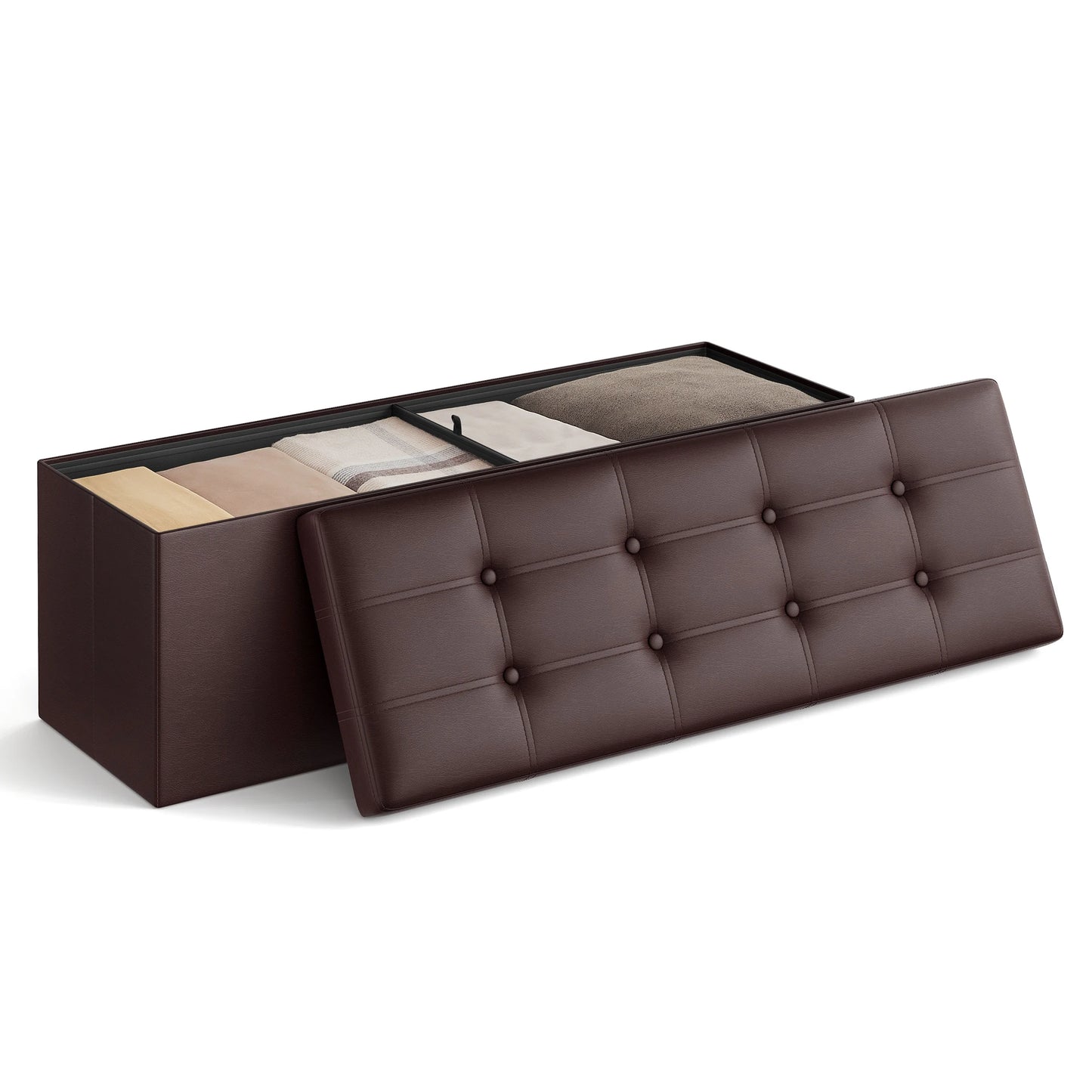 Folding Storage Ottoman Bench