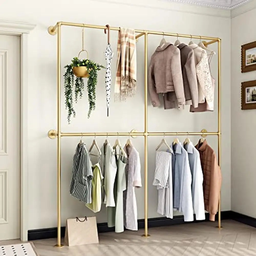 Heavy Duty Gold Wall Mount Laundry Rack