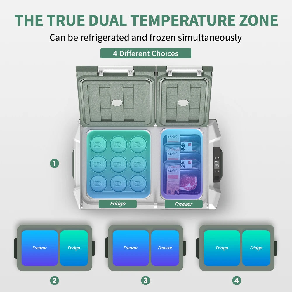 Portable Refrigerator Mini Fridge Freezer 12V Compressor Cooler for Camping