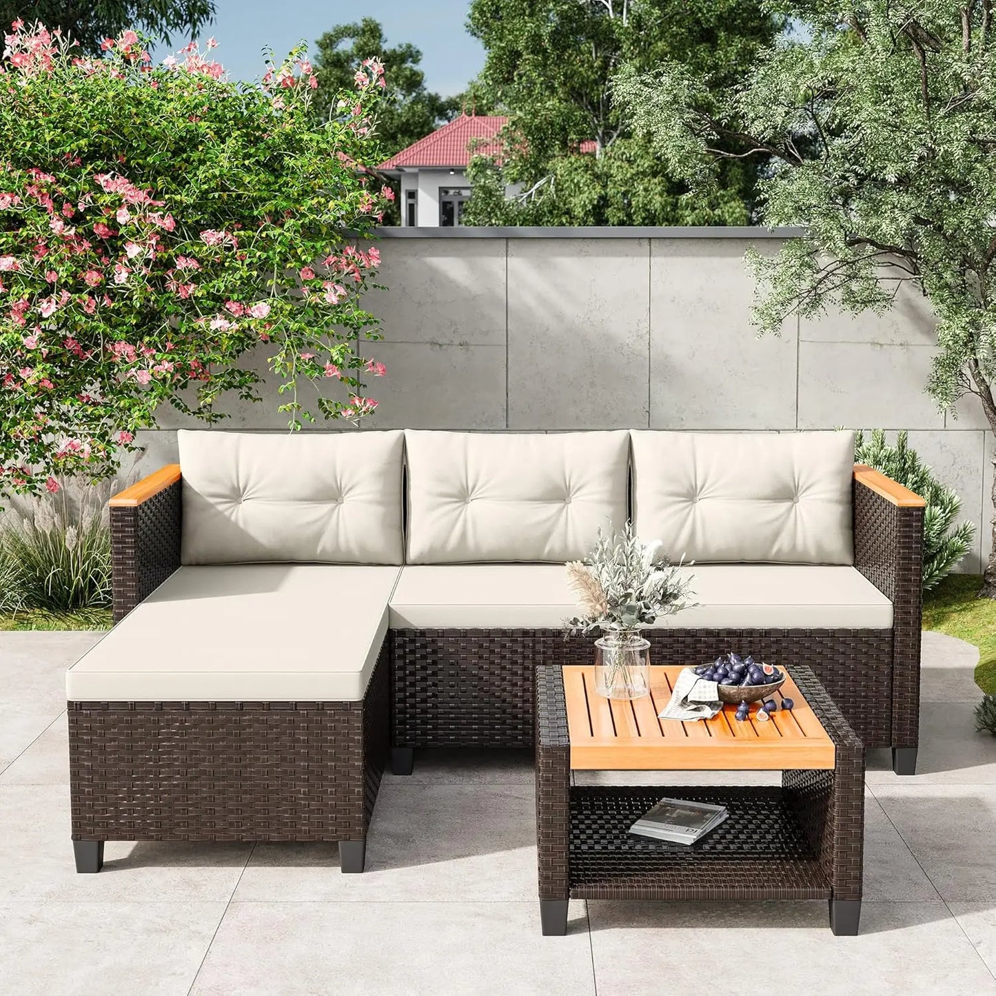 All-Weather Wisteria Lane 3-Piece Patio Furniture Set