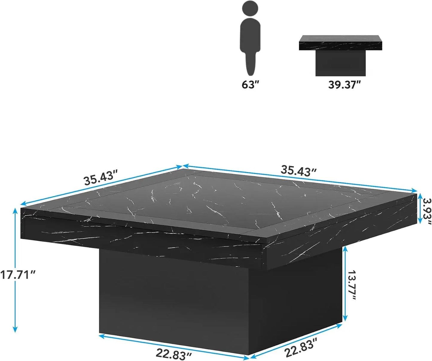 LED Square Coffee Table
