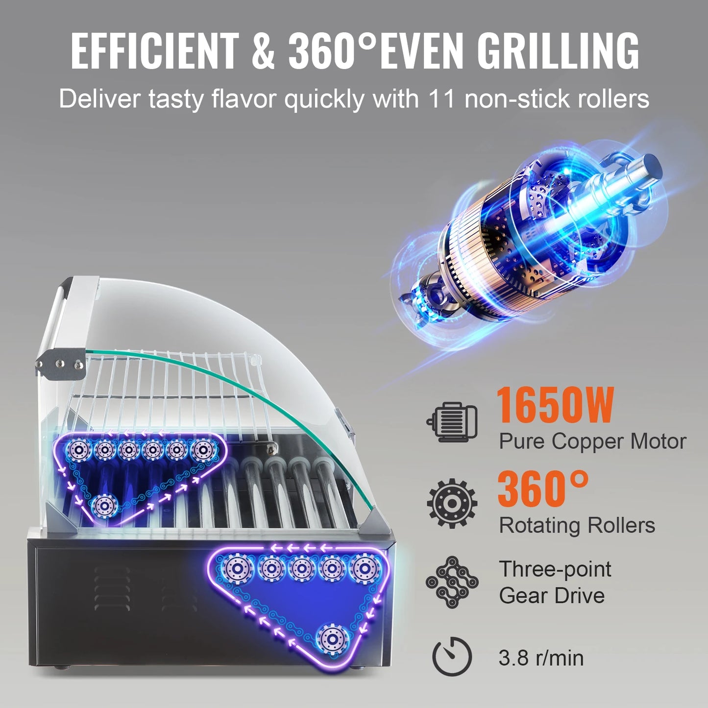 Electric Rods Commercial Hot Dog Roller