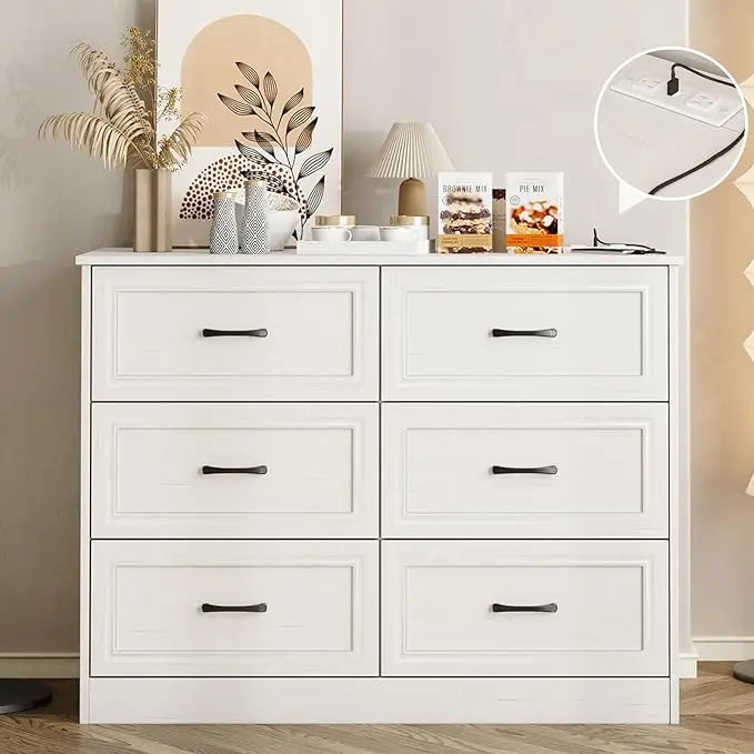 Bedroom Wide Dresser with Charging Station