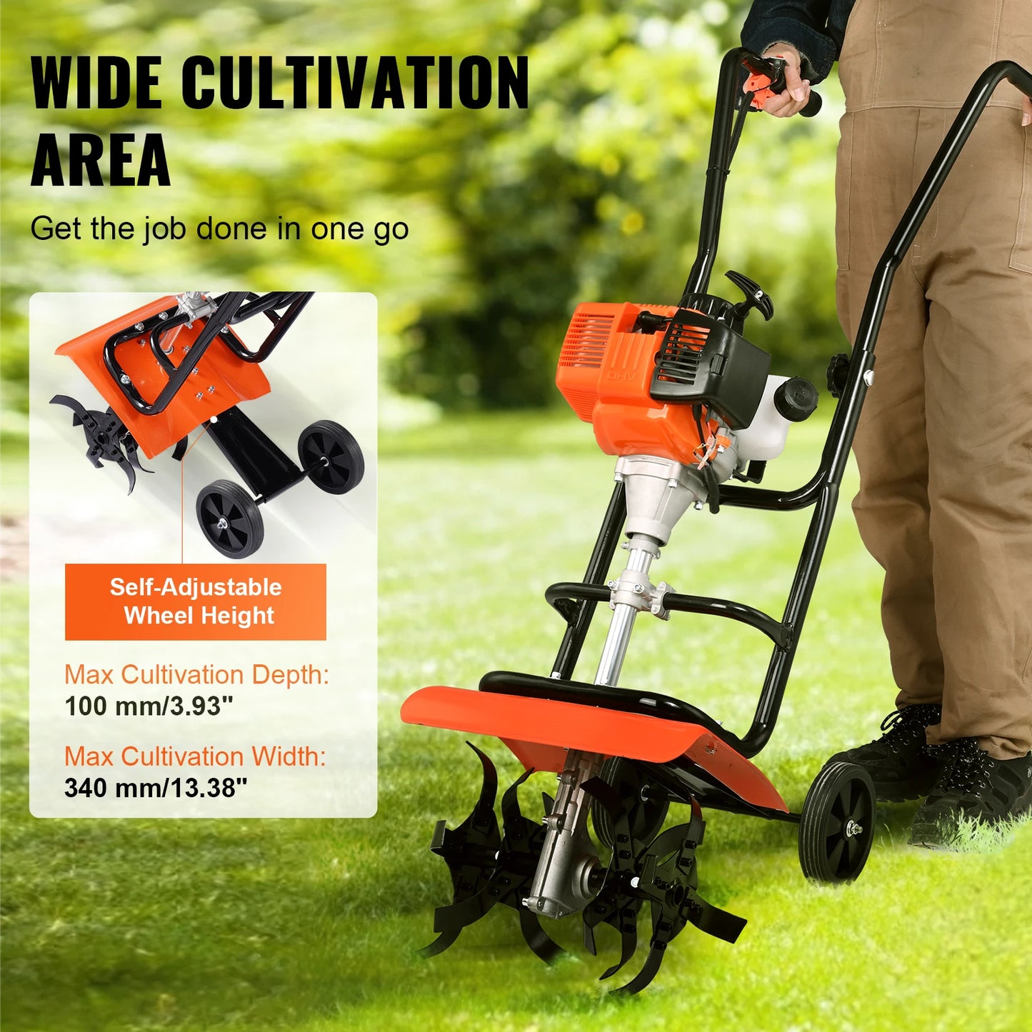Garden Tiller Cultivator for Lawn and Field