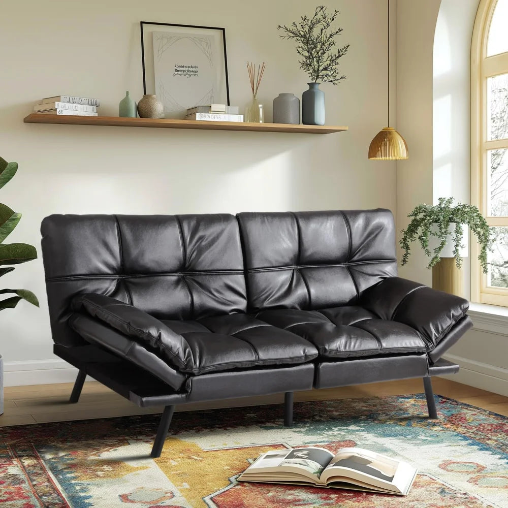 Convertible Memory Foam Sofa Bed with Adjustable Backrest