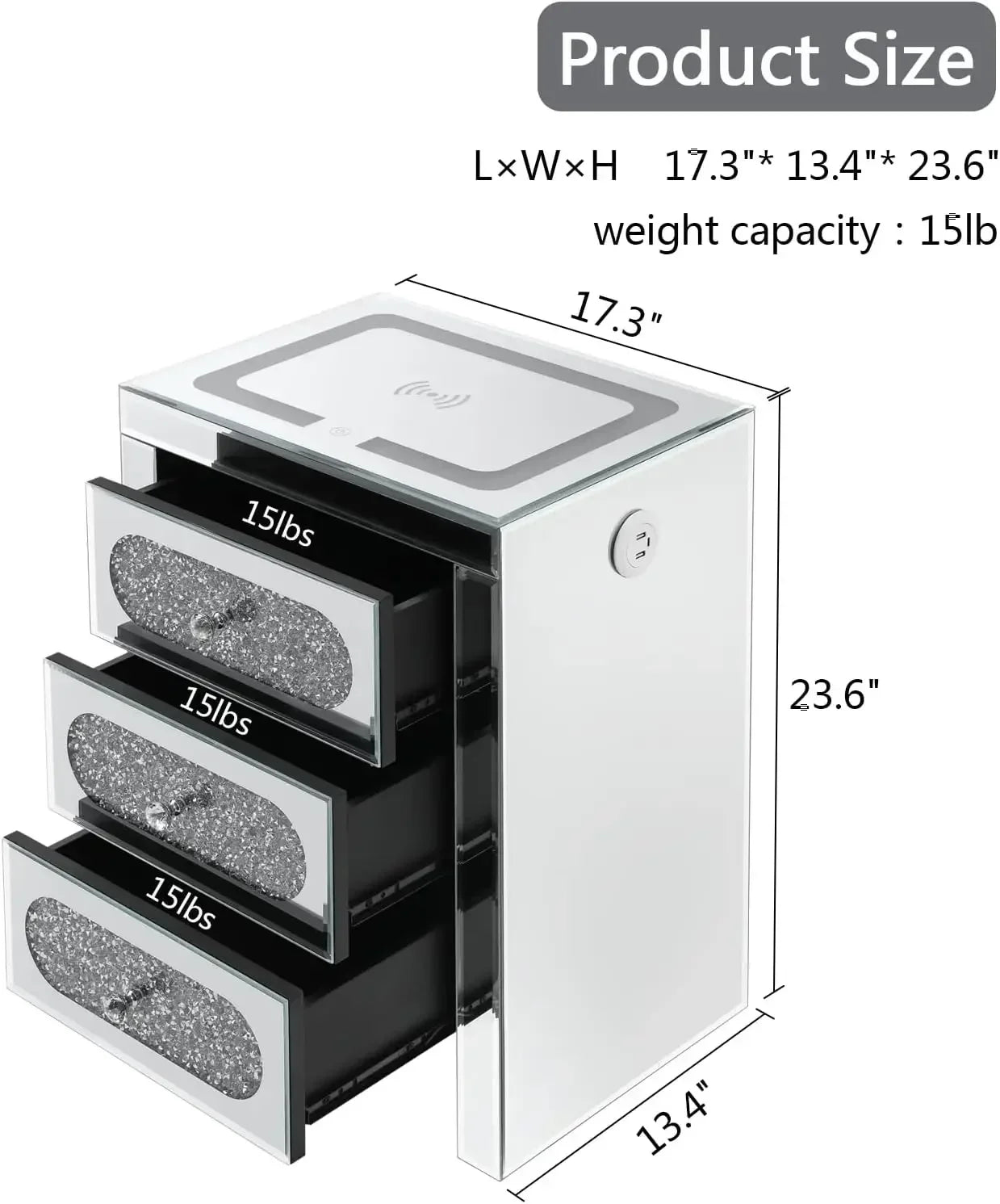 Mirrored Nightstands Set
