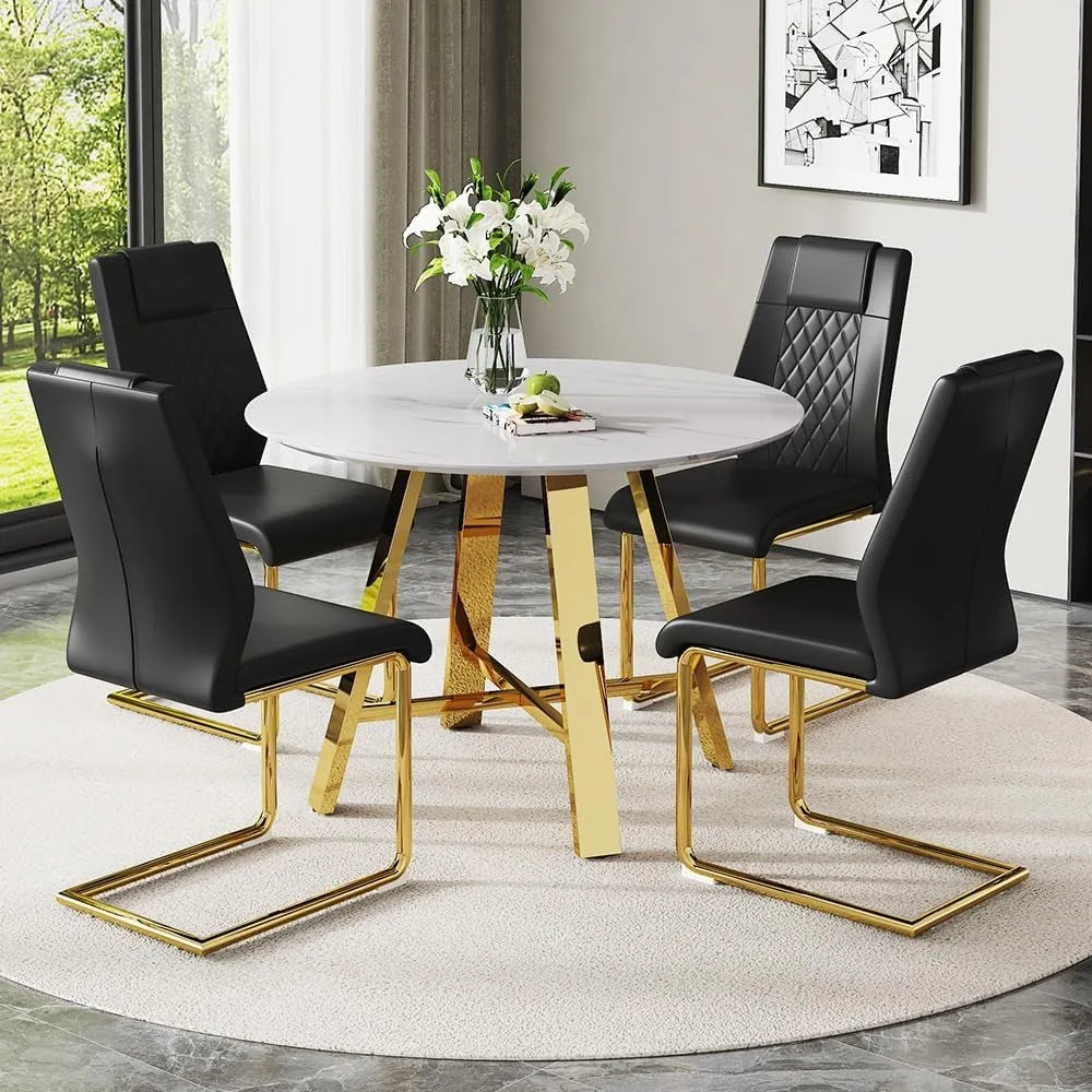 Luxury Modern Round Dining Table Set