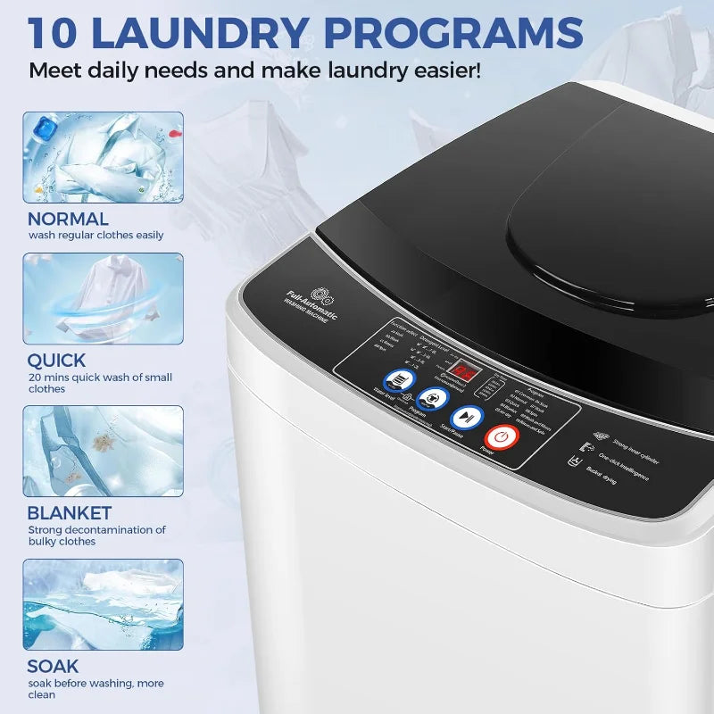 Portable Washing Machine and Dryer Combo with Drain Pump