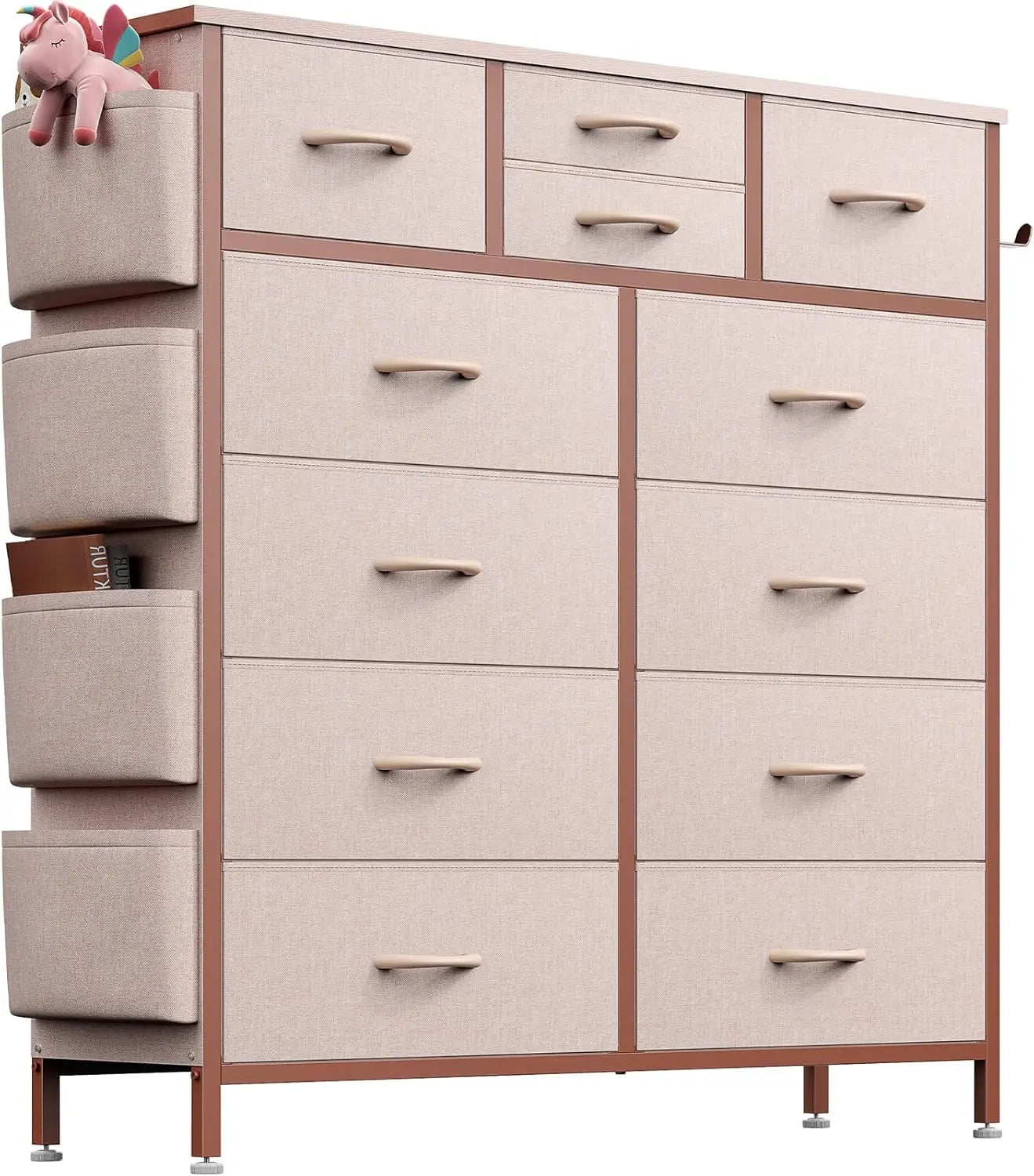 Tall Dresser with Side Pockets and Hooks