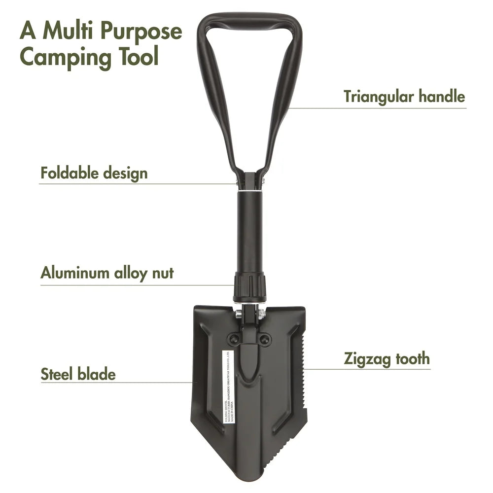 Heavy Duty Folding Shovel Steel Serrated Edge