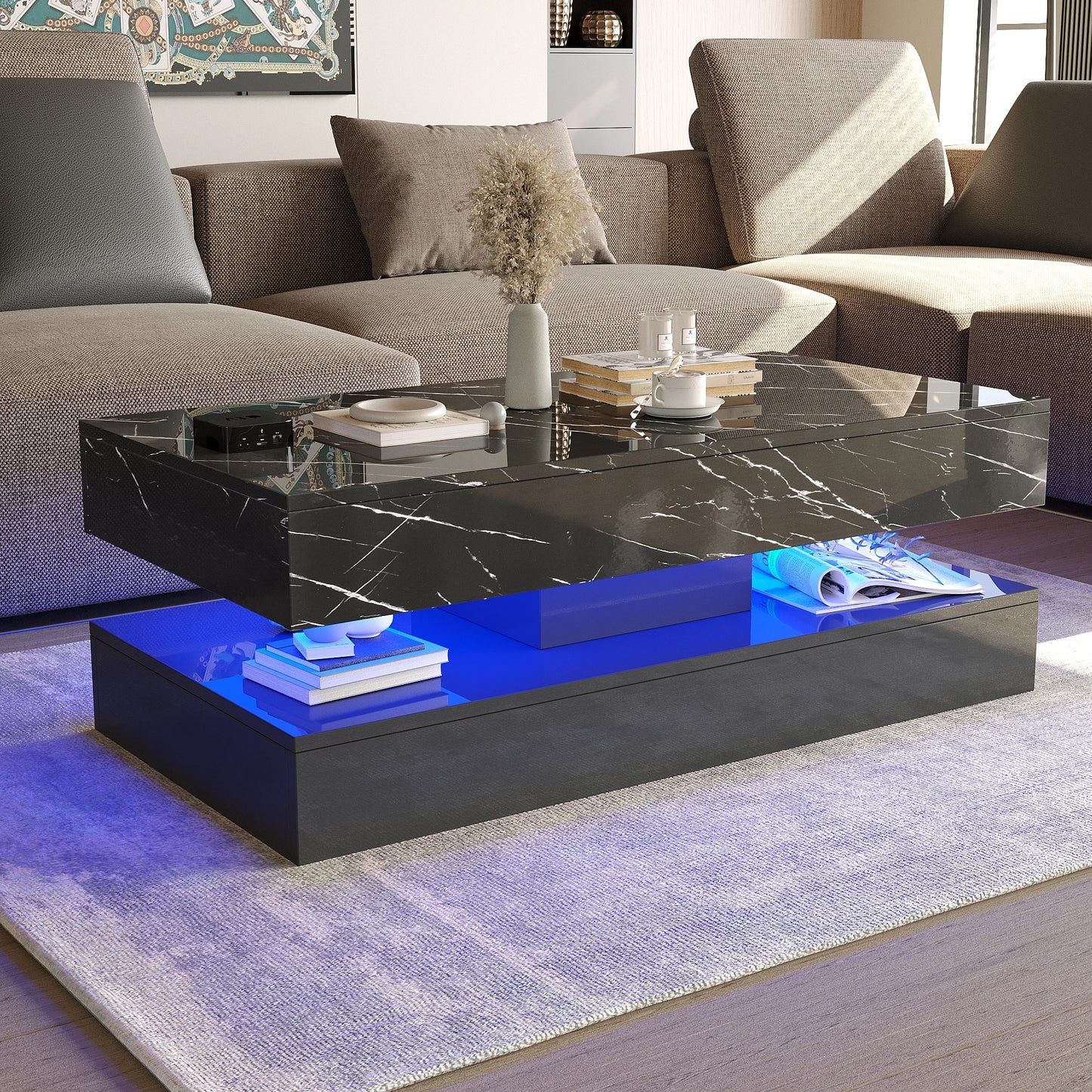 Modern Stylish Coffee Table with LED lights