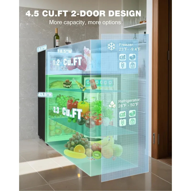 Double Door Refrigerator with Freezer
