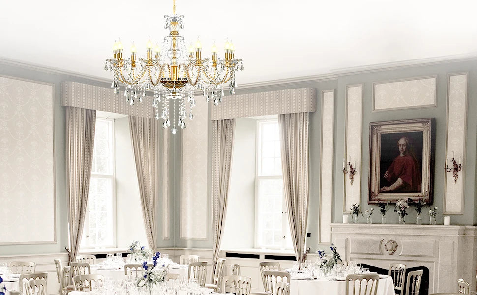 Modern Lighting Crystal Chandelier Adjustable Chain Ceiling Pendant