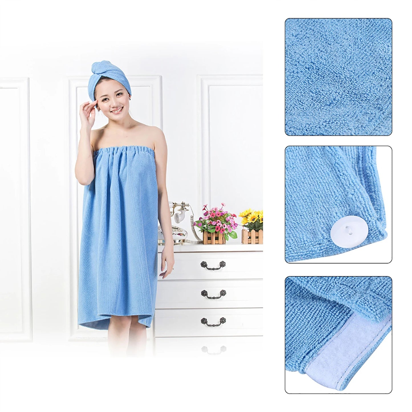 Women Wearable Bathrobe Towel