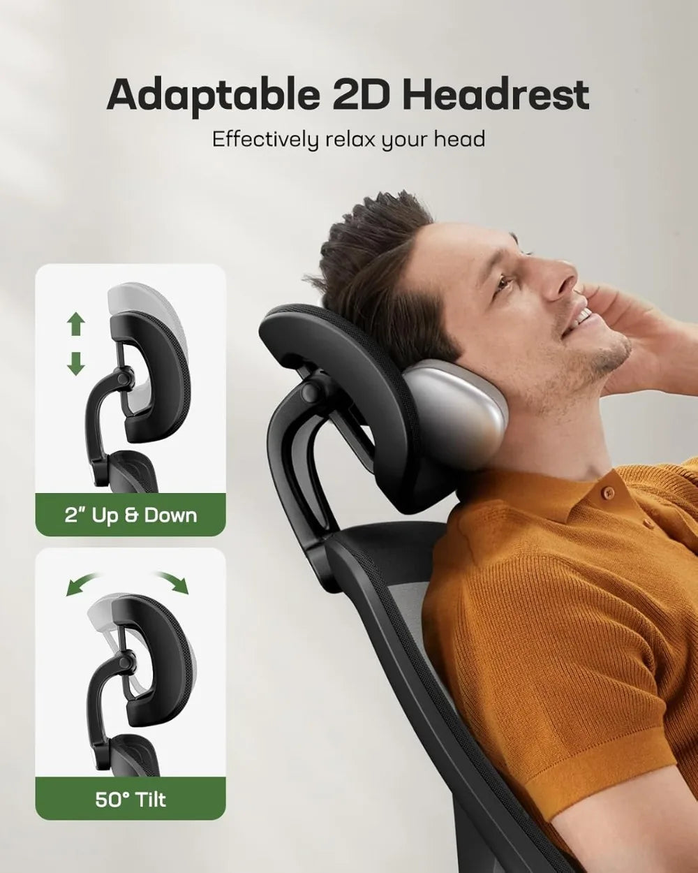 Lumbar Support with Headrest Flip-Up Liftable Arms Swivel Computer Chair