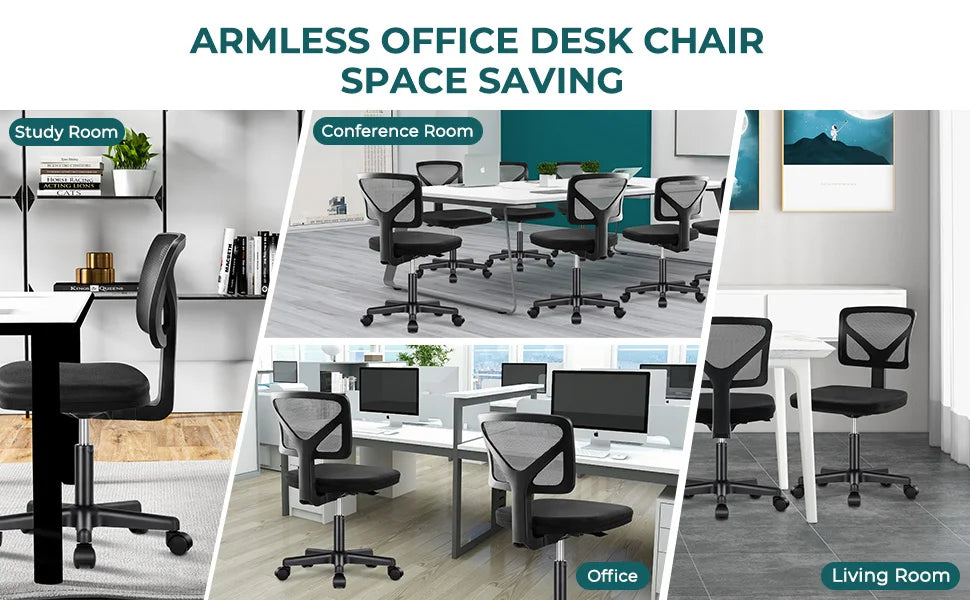 Lumbar Support Armless Office Chair