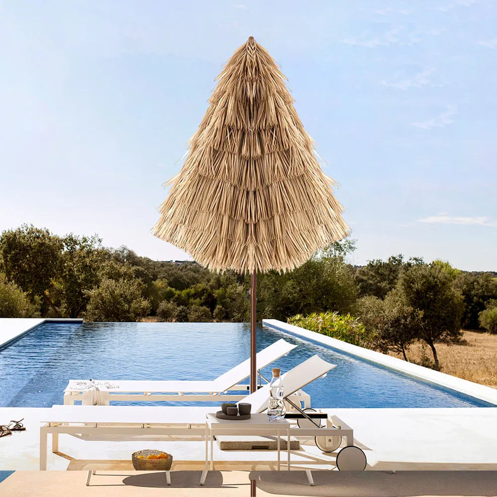 Outdoor Beach Sunshade Straw Umbrella
