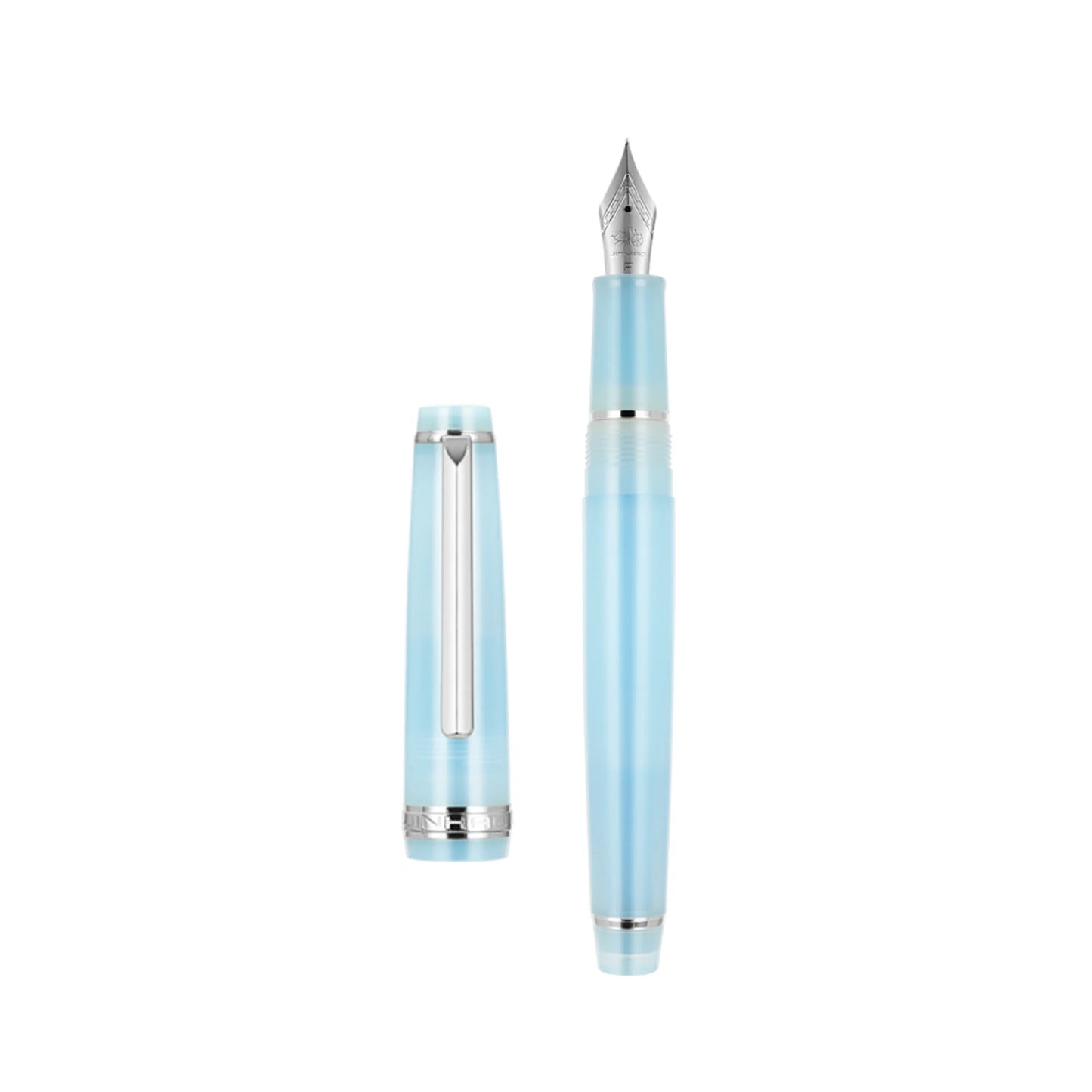 Fountain Pen Silver clip Acrylic Barrel Fine Nib