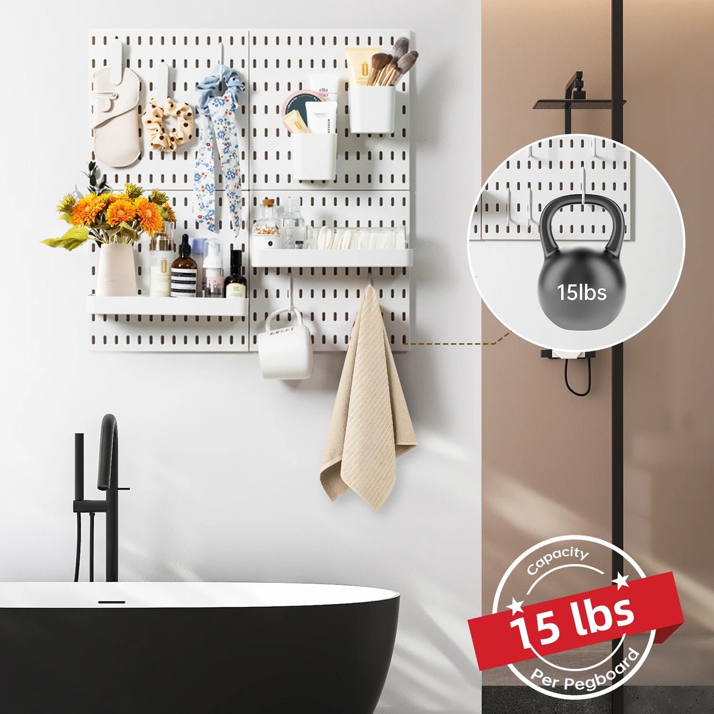 White Pegboard Combination Kit - Wall Organizer