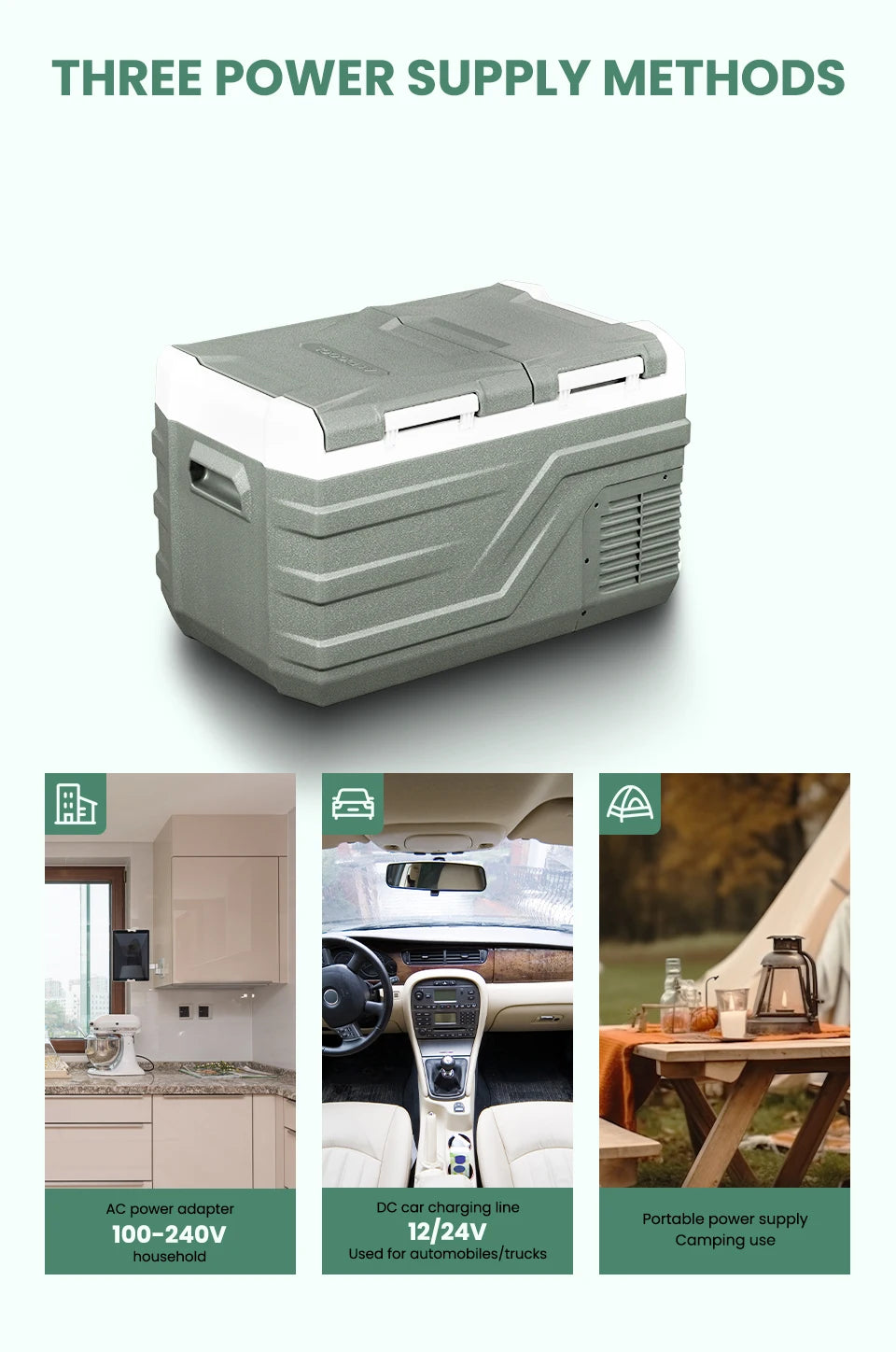 Portable Refrigerator Mini Fridge Freezer 12V Compressor Cooler for Camping