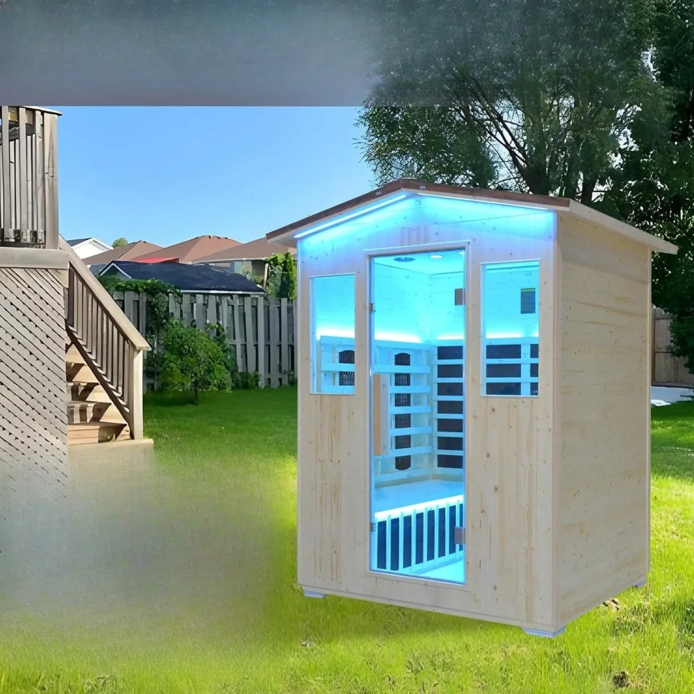 Outdoor Infrared Sauna - Wooden Large Sauna with Heaters Panels
