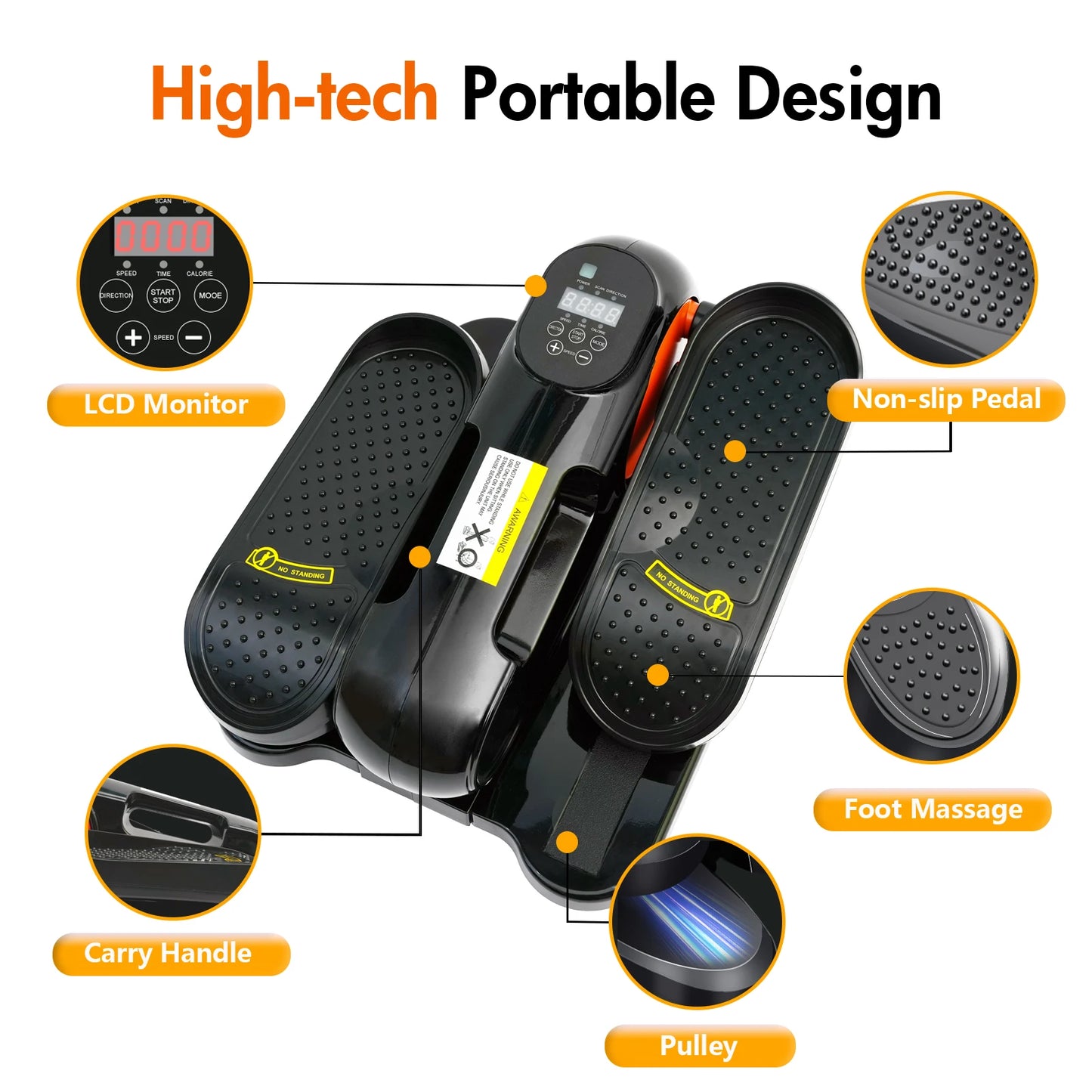 Fully Assembled Quiet Electric Seated Pedal Exerciser
