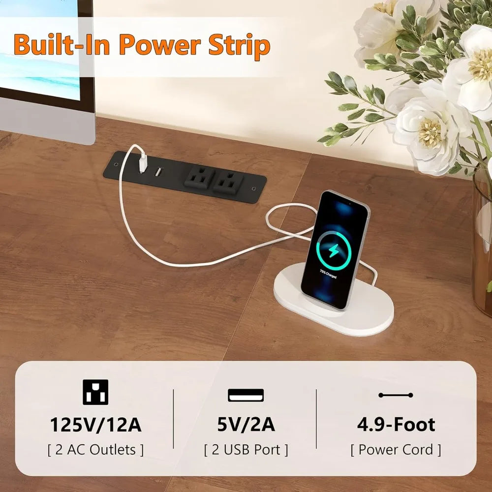 Home Office Desk with Power Outlets