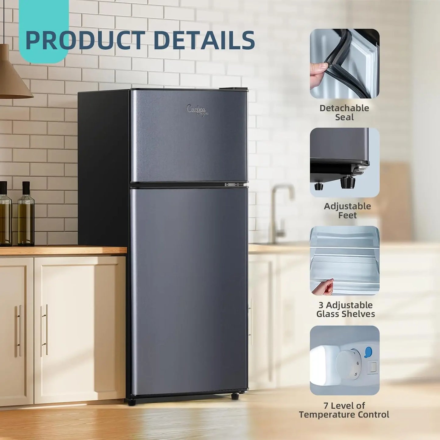 Small Refrigerator with Freezer - Energy-Efficient