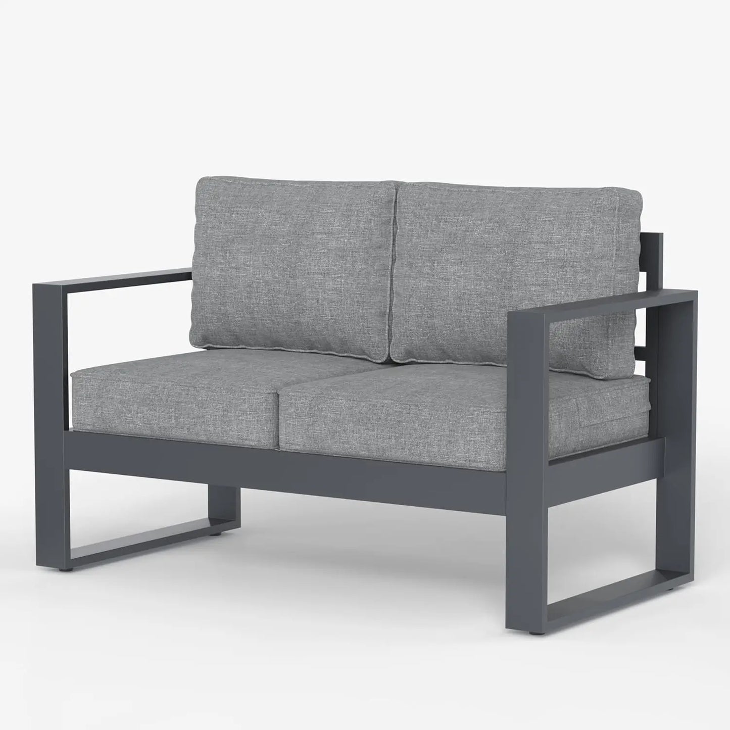 Metal Modern Armchair Set of 2 with Washable Thick Cushions