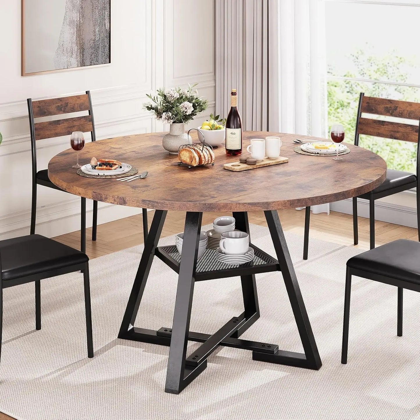 Dining Room Circle Dinner Pedestal Table