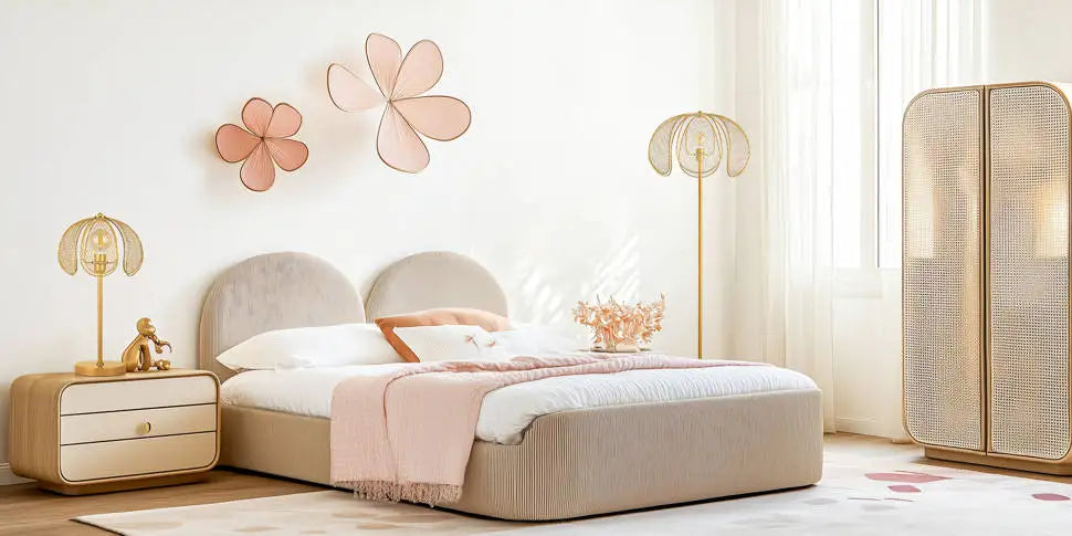 Gold Metal Petal Aesthetic Floor Lamp