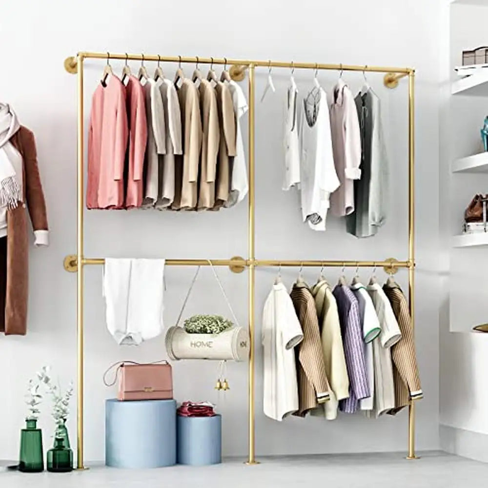 Heavy Duty Gold Wall Mount Laundry Rack
