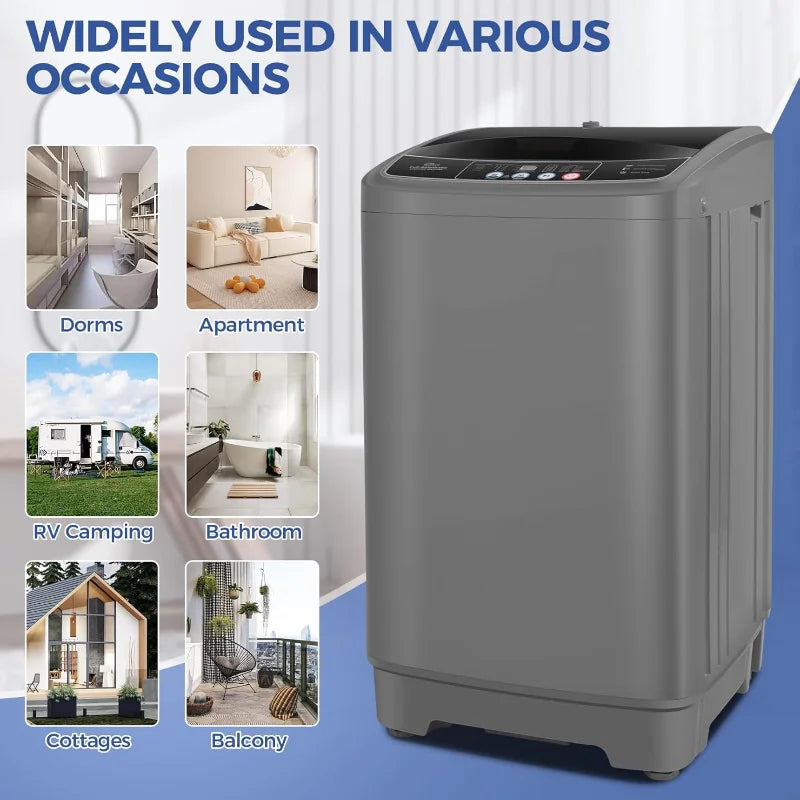 Portable Washing Machine & Dryer Combo with Drain Pump