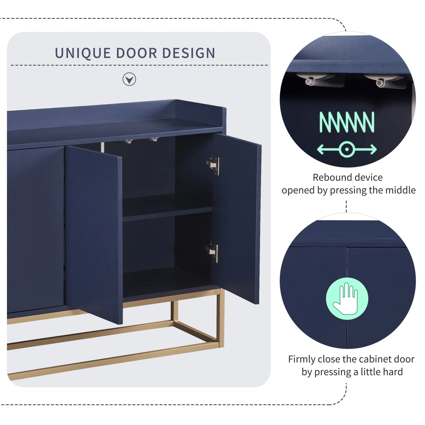 Multifunctional Storage Cabinet With 4 Doors Sideboard