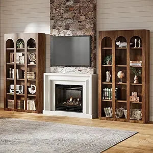 Vintage Mid Century Modern Bookcase with Open Shelves