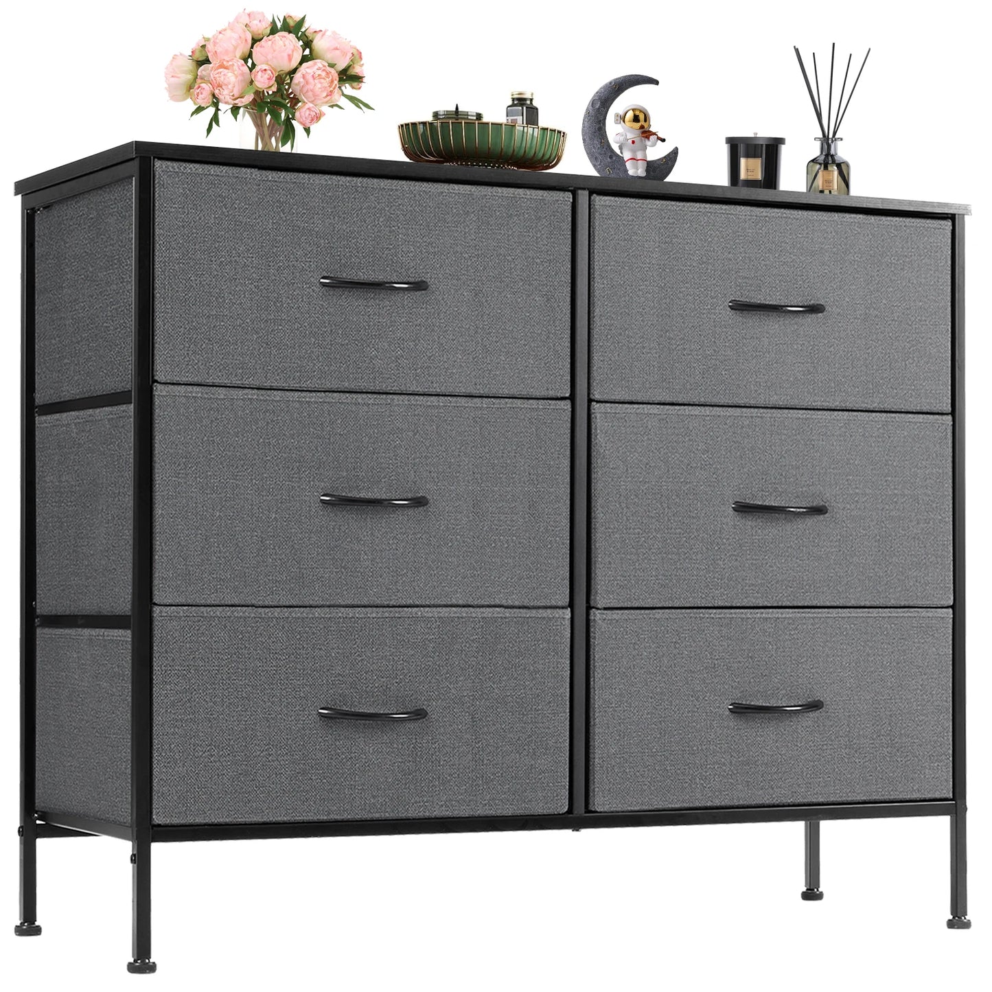 Bedroom Fabric Drawers Nightstand