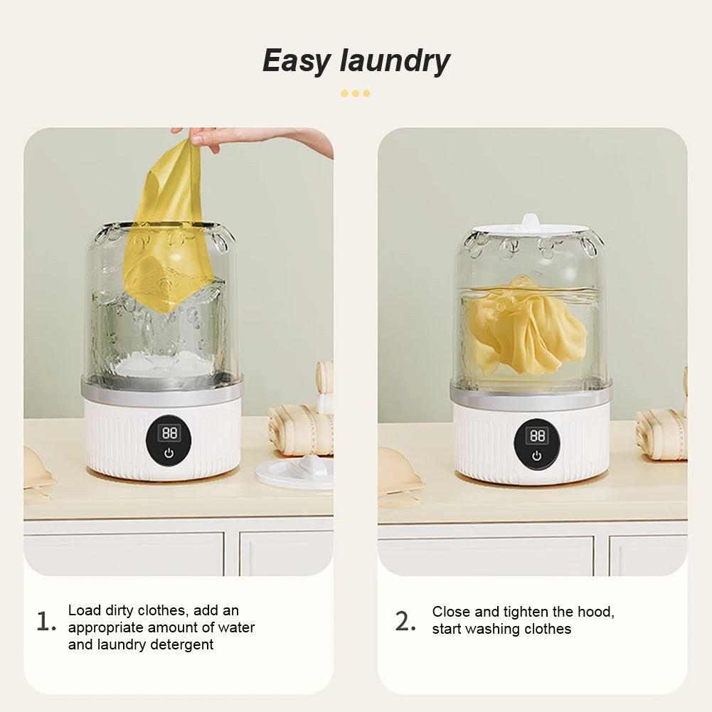 Cordless Small Washing Machine with Laundry Cup for Baby Clothes or lingerie