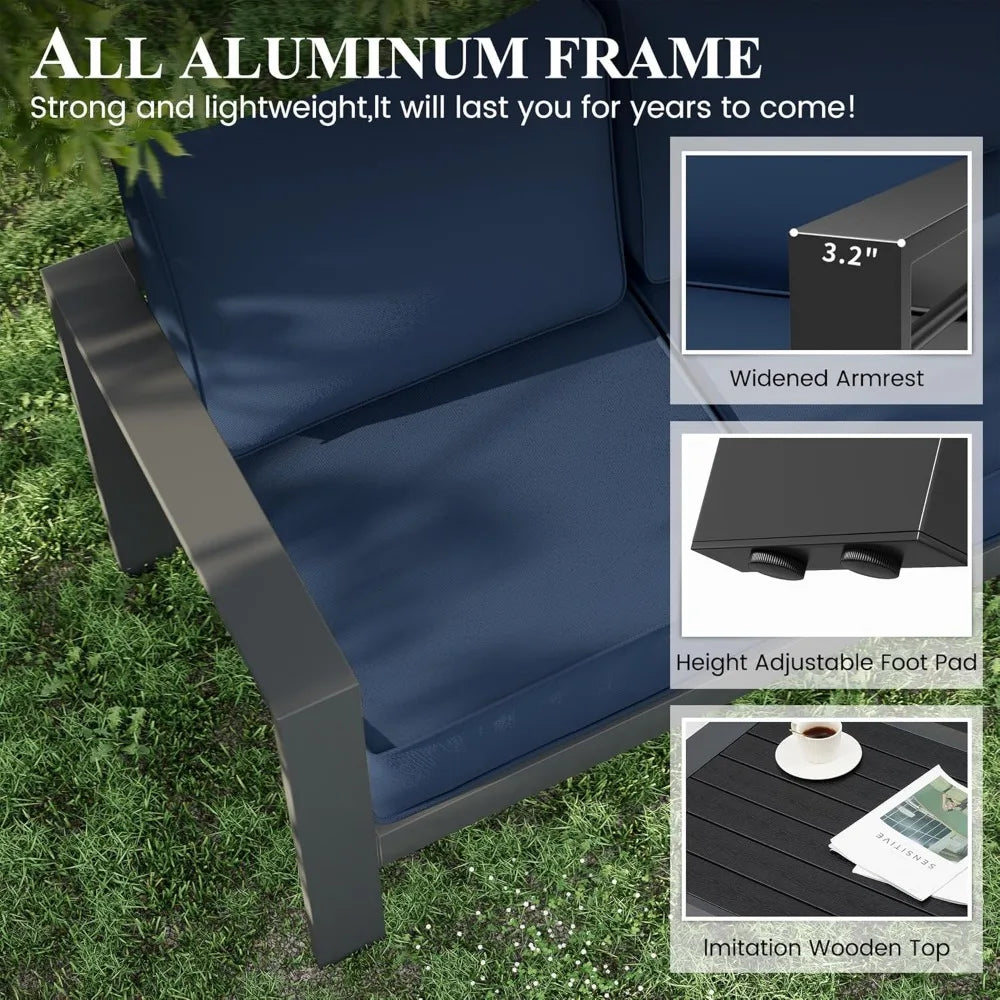 Aluminum Patio Furniture Set with Waterproof Covers