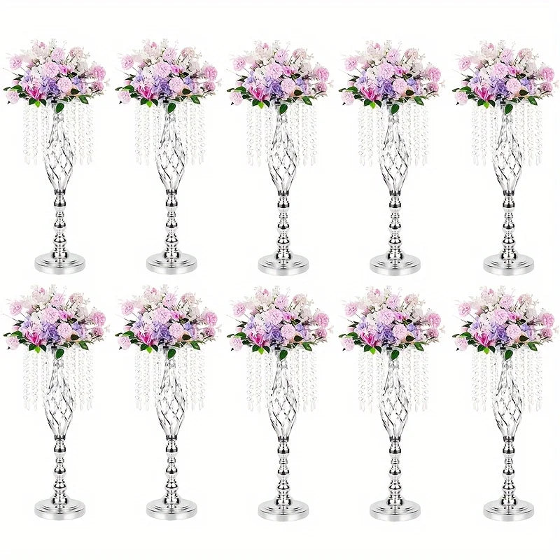 Metal Flower Vases Crystal Flower Stand Decoration